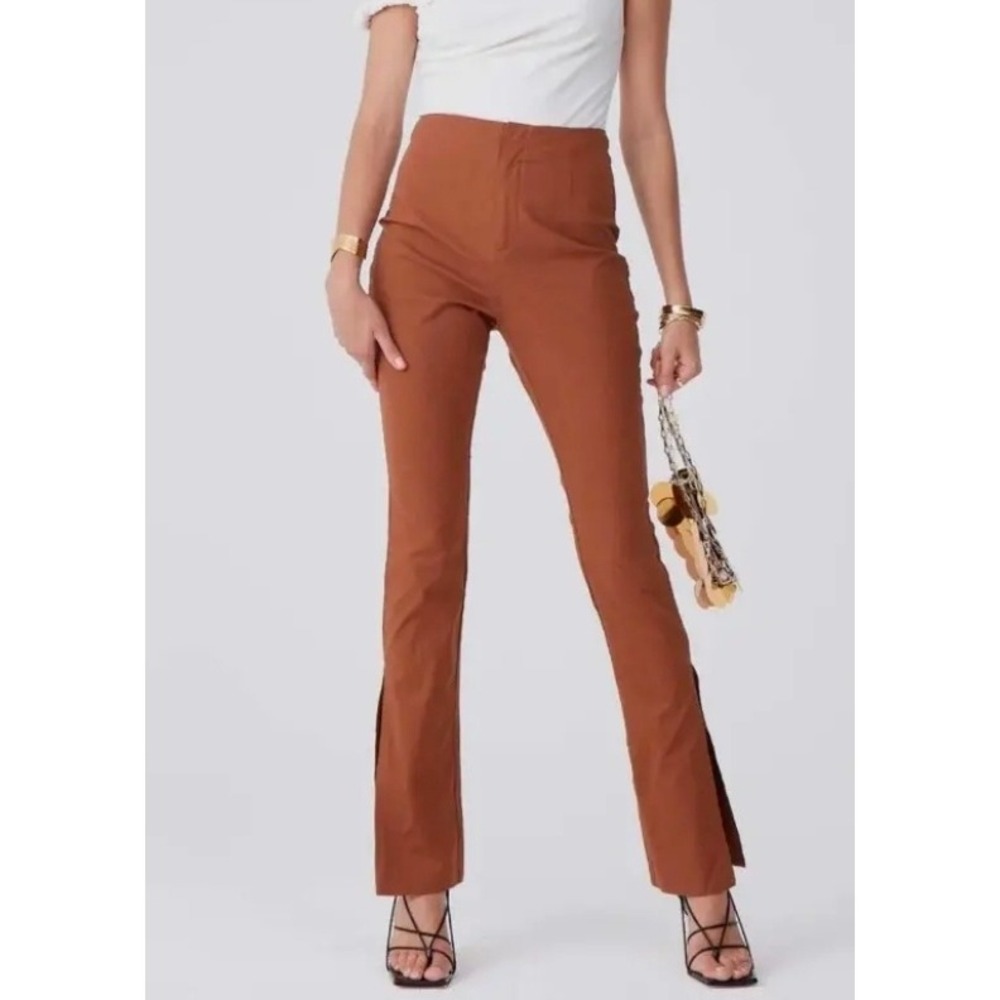 ATOIR US Size 10 For U Pant Nutmeg Brown Split Leg High Waist Tailored‎ Trousers